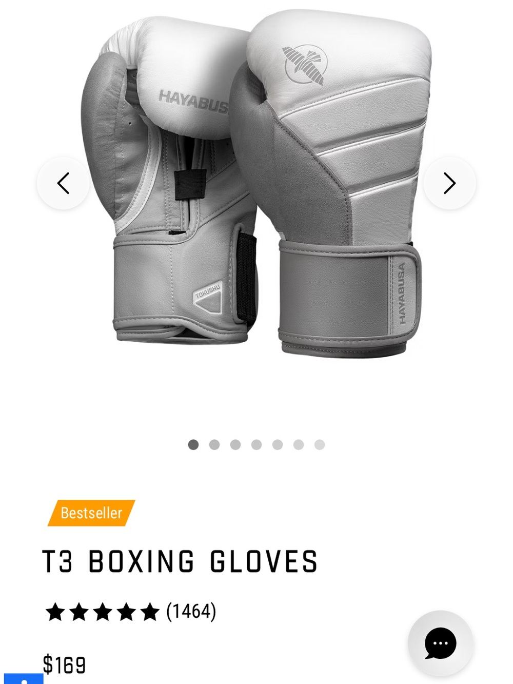 Hayabusa T3 Boxing Gloves 14oz - Color Gray/White